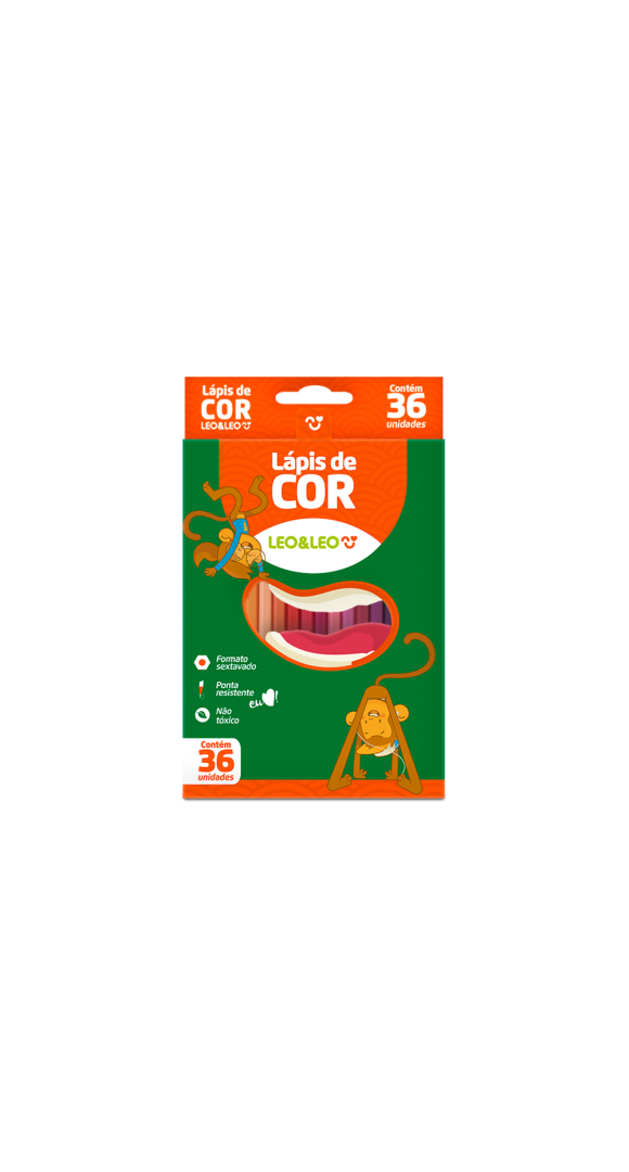 LAPIS DE COR 36 CORES SEXTAVADO FLEX LEO&LEO
