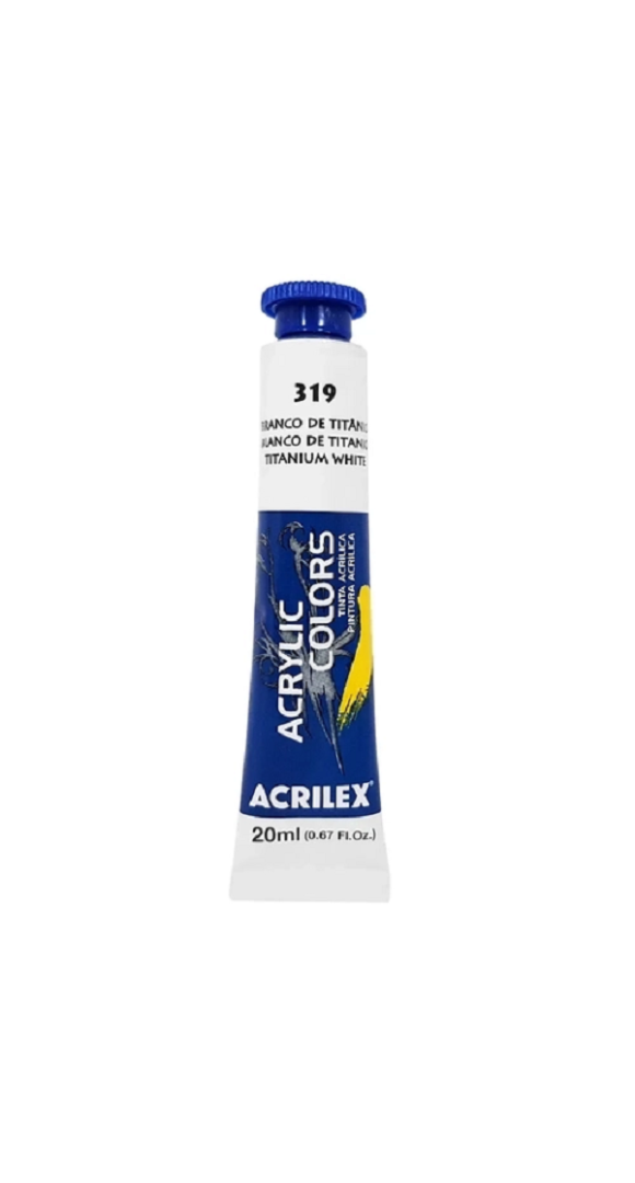 TINTA ACRILICA BISNAGA 20ML BRANCO TITÂNIO 319 ACRILEX