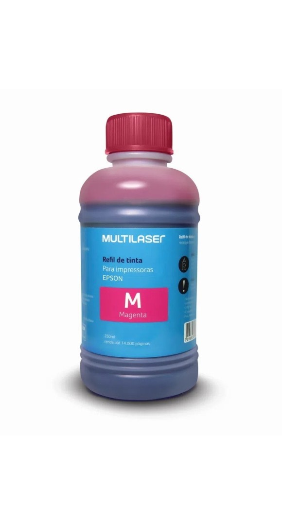 REFIL DE TINTA COMPATIVEL EPSON MAGENTA 250ML. MULTILASER
