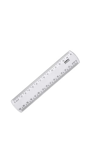 RÉGUA PLÁSTICA 15CM CRISTAL WALEU