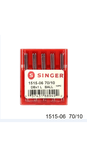 AGULHA DE MAQUINA SINGER PARA COSTURA 1515 Nº10 RETA CABO FINO ENV/10