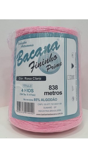 BARBANTE FININHO ROSA CLARO 4 FIOS 600G.