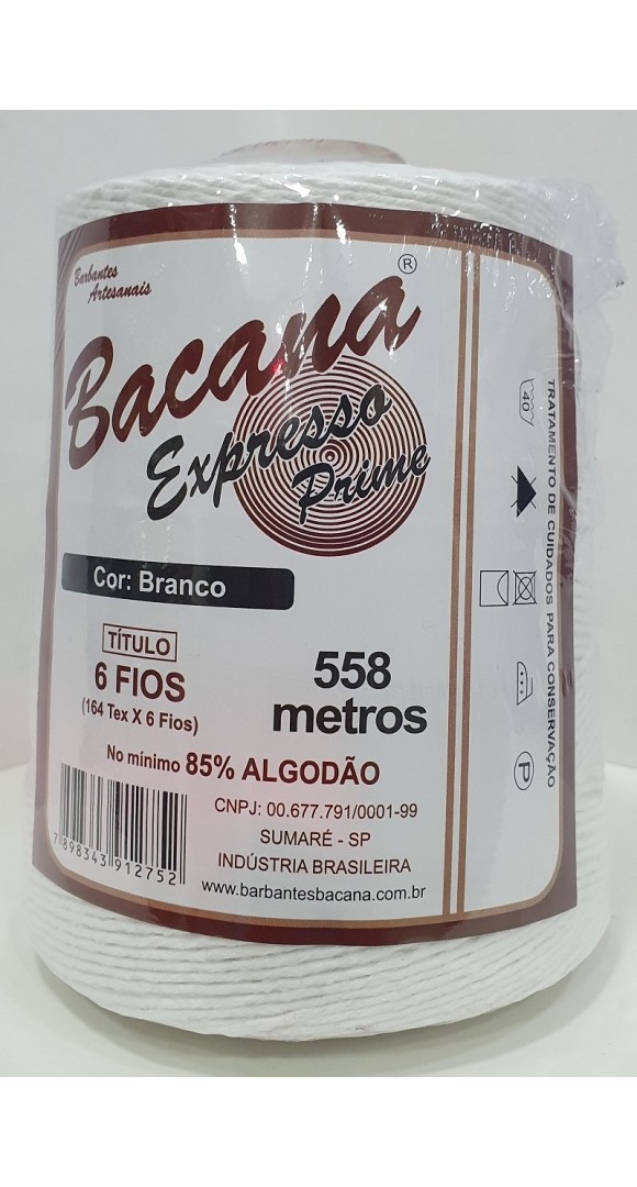 BARBANTE EXPRESSO BRANCO 6 FIOS 600G.