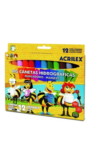 BIG CANETINHA HIDROGRÁFICA ABELHINHAS C/12 ACRILEX