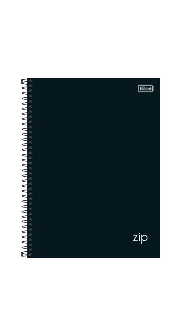 CADERNO UNIV. 256F. CD 16X1 ZIP PRETO TILIBRA