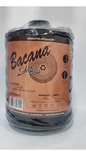 BARBANTE LIDER PLUS PRETO 6 FIOS 1,0KG.