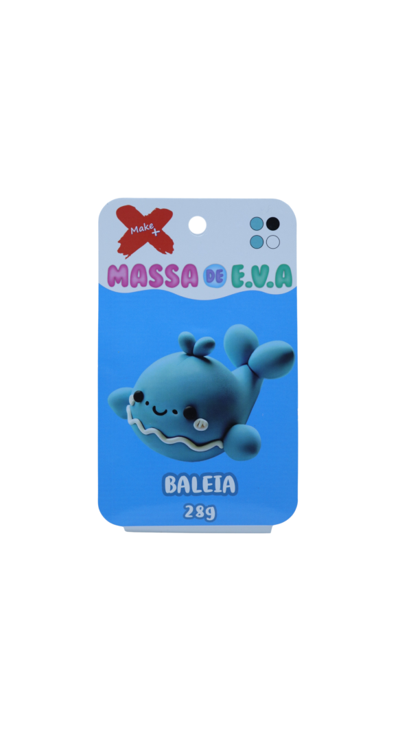MASSA DE EVA BLISTER POTE C/4 CORES 28GR. BALEIA MAKE MAIS